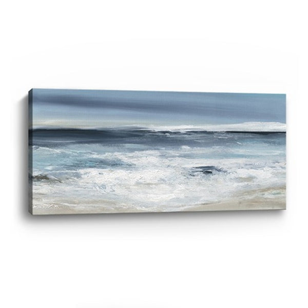 HomeRoots Long Beach Shore Unframed Canvas Print - Coastal Wall Art for Living Rooms, Bedrooms, and Offices 30"x60" 398904