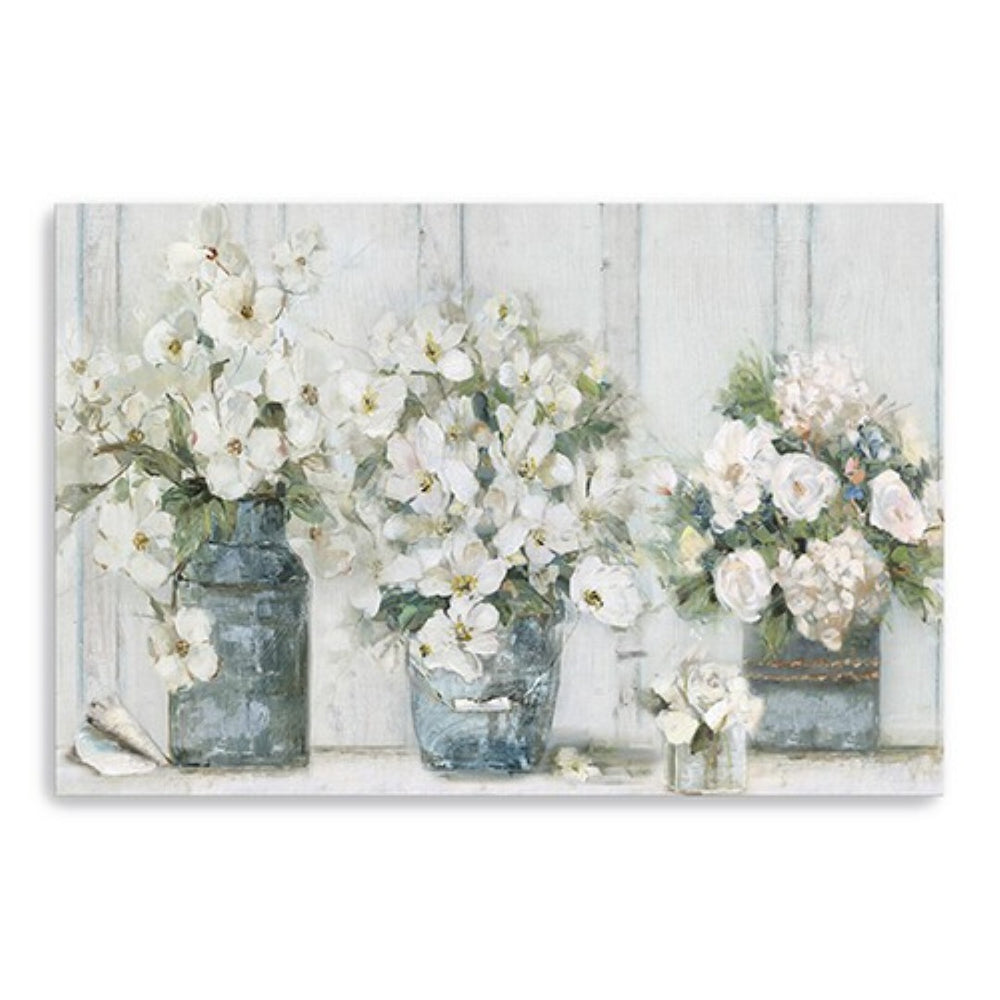 HomeRoots 24" Watercolor Soft Pastel Bouquet Trio Canvas Art - Serene Modern Decor for Home and Office Spaces 24"x36" 398912