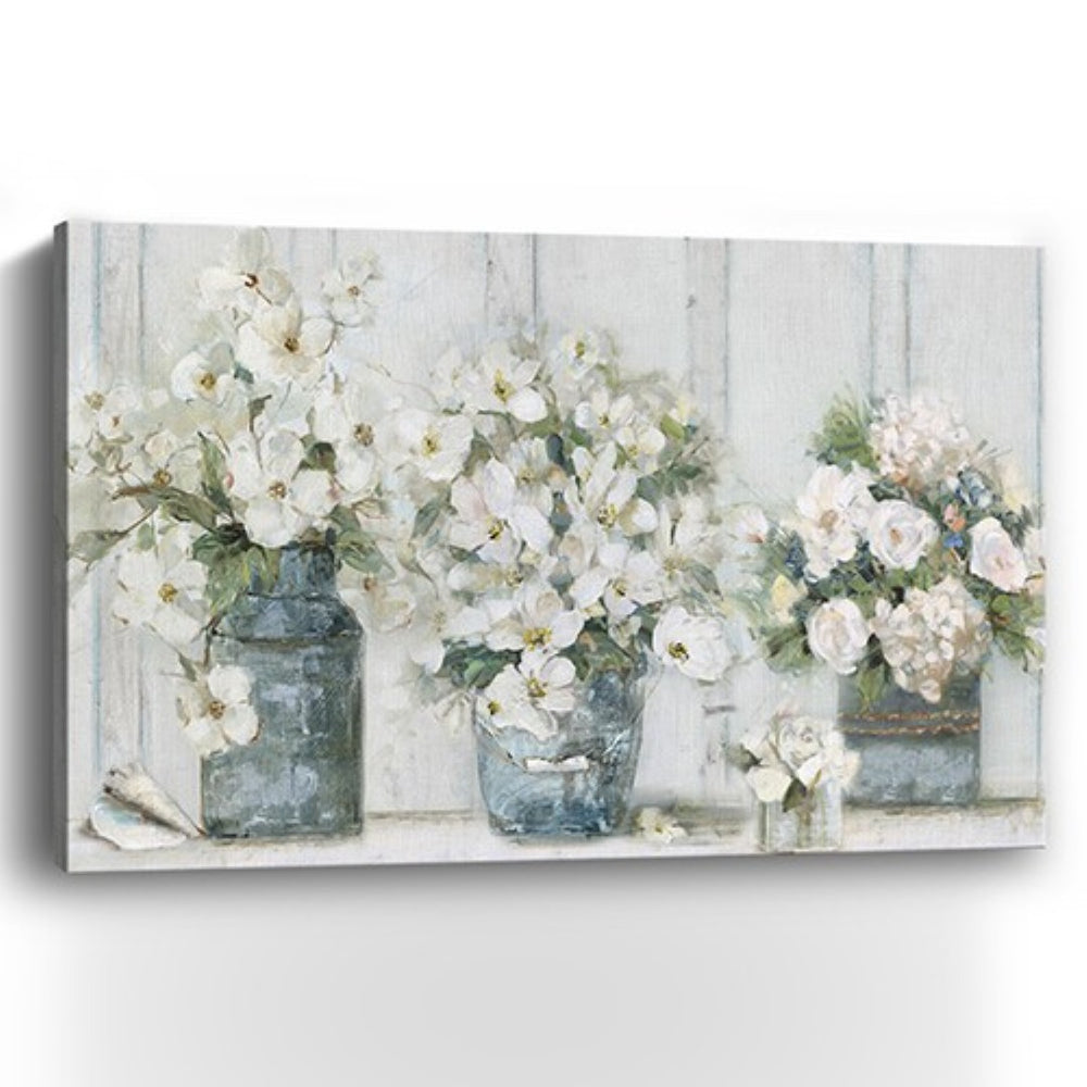 HomeRoots 24" Watercolor Soft Pastel Bouquet Trio Canvas Art - Serene Modern Decor for Home and Office Spaces 24"x36" 398912