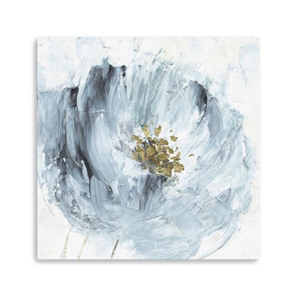HomeRoots 30" Watercolor Abstract Gray-Blue Floral Canvas Art for Contemporary Home Décor and Gallery Walls 30"x30" 398915