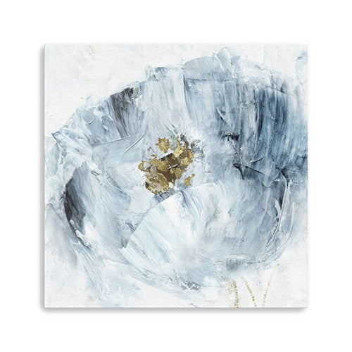 Homeroots 30" X 30" Watercolor Abstract Gray Blue Flower Ii Canvas Wall Art  Polyester 398918