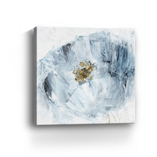 Homeroots 30" X 30" Watercolor Abstract Gray Blue Flower Ii Canvas Wall Art  Polyester 398918