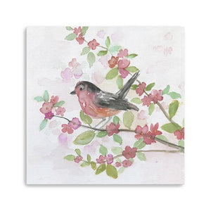HomeRoots Flower Vibrant Bird and Floral Canvas Print Wall Art - Modern Decor for Timeless Home Elegance 30"x30" 398921