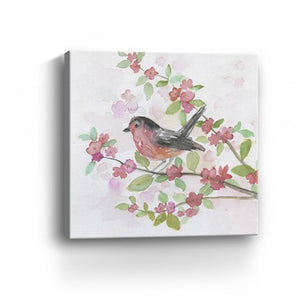 HomeRoots Flower Vibrant Bird and Floral Canvas Print Wall Art - Modern Decor for Timeless Home Elegance 40"x40" 398922