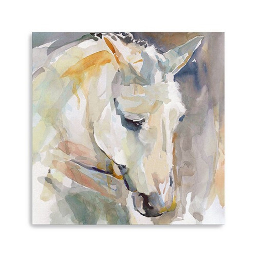 HomeRoots 30" Abstract Watercolor Horse Canvas Art – Vibrant, Contemporary Wall Décor for Any Space 30"x30" 398930