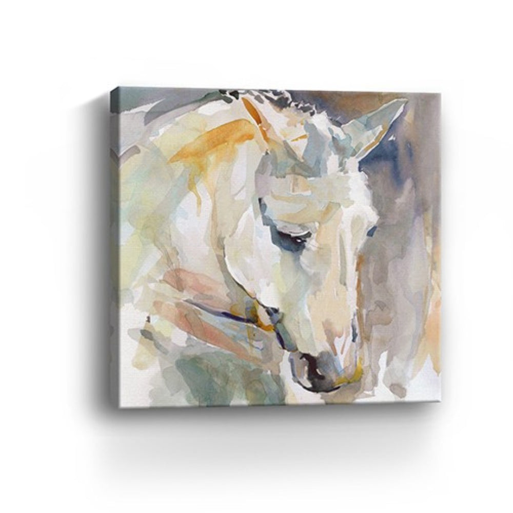 HomeRoots 30" Abstract Watercolor Horse Canvas Art – Vibrant, Contemporary Wall Décor for Any Space 30"x30" 398930