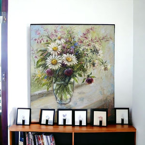 Homeroots Pretty Vase Of Flowers Unframed Print Wall Art  Polyester 398936