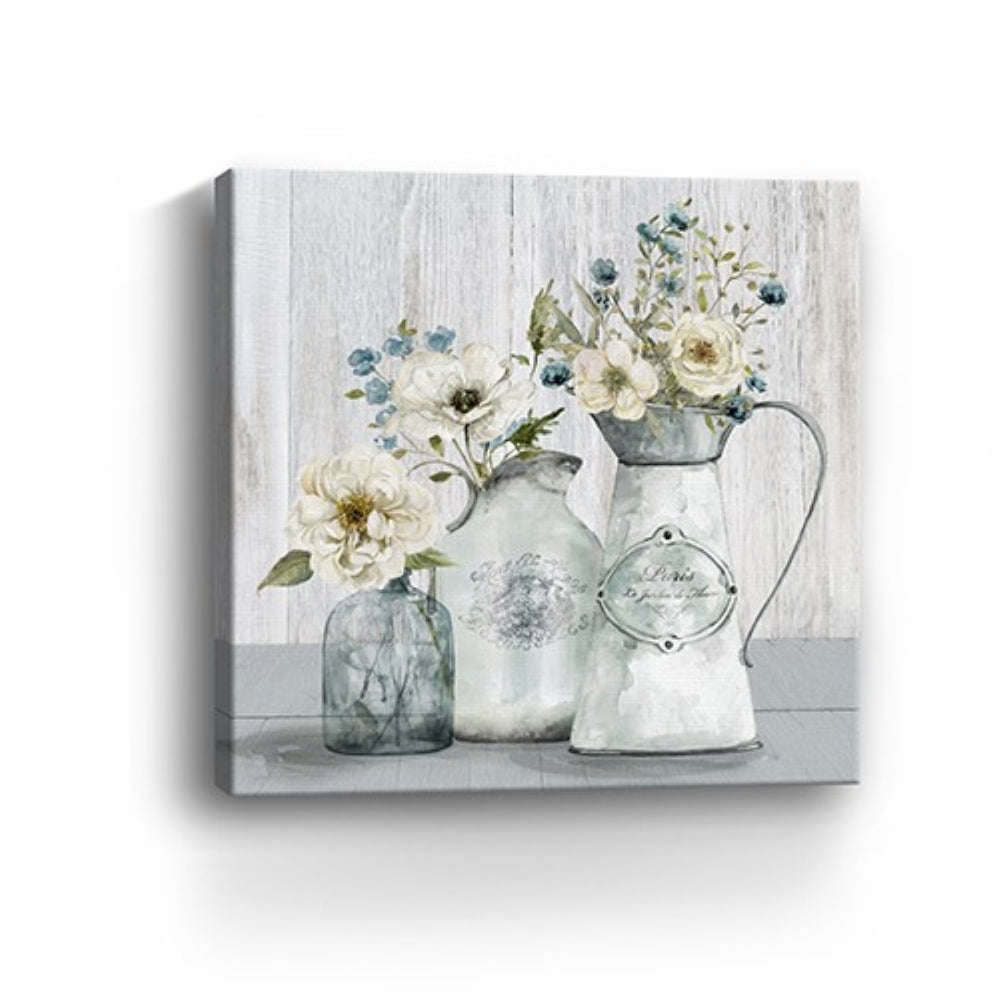 HomeRoots Rustic Flowers Canvas Art - Vibrant Floral Print for Farmhouse, Cottage, and Modern Home Décor 30"x30" 398948