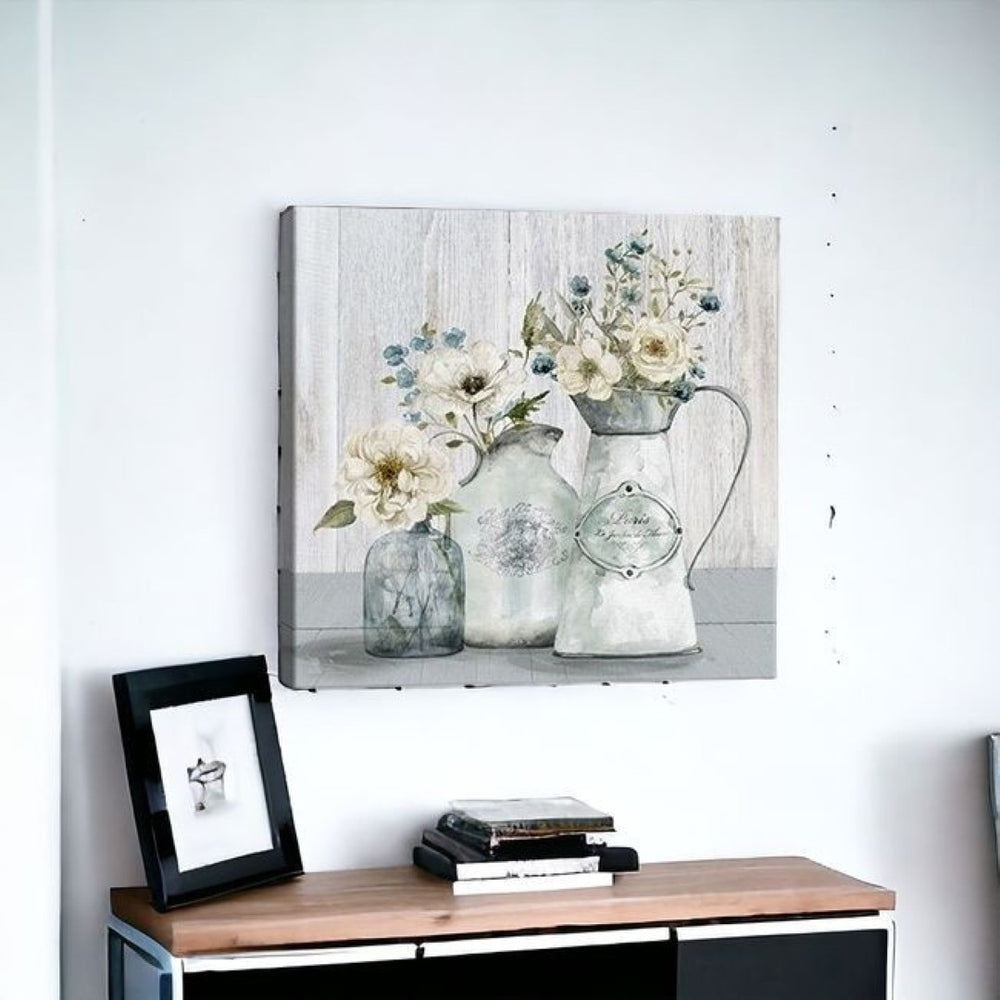 HomeRoots Rustic Flowers Canvas Art - Vibrant Floral Print for Farmhouse, Cottage, and Modern Home Décor 30"x30" 398948