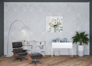 HomeRoots Rustic Grey Floral Canvas Print - Unframed Wall Art for Modern Farmhouse and Minimalist Spaces 40"x40" 398952
