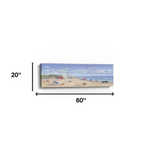 Homeroots 60" X 20" Dogs Rule The Beach Canvas Wall Art  Polyester 398954