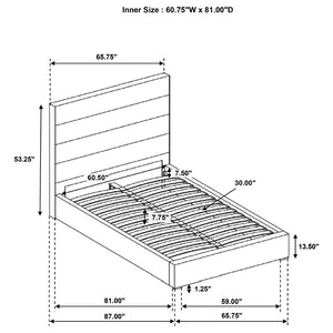 English Elm Dulcey Queen Platform Bed White Faux Leather Channel Tufted Headboard Modern Frame B062S01514