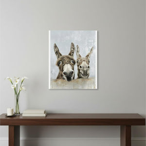 HomeRoots Cute Donkeys Canvas Print – Whimsical Wall Art for Playful Decor, Ready to Hang, Gallery Quality 24"x32" 398961
