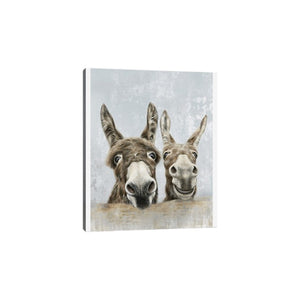 HomeRoots Cute Donkeys Canvas Print – Whimsical Wall Art for Playful Decor, Ready to Hang, Gallery Quality 24"x32" 398961