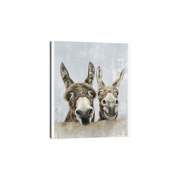 HomeRoots Cute Donkeys Canvas Print – Whimsical Wall Art for Playful Decor, Ready to Hang, Gallery Quality 24"x32" 398961
