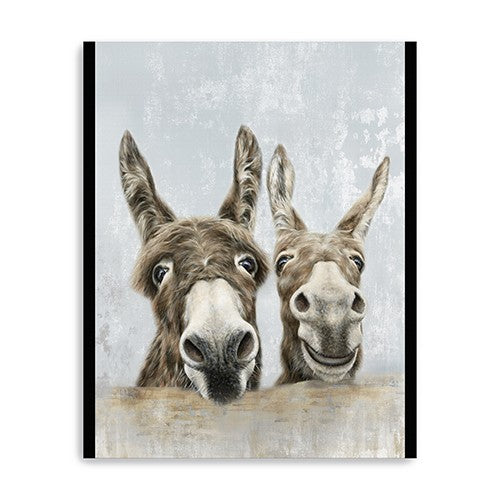 Homeroots Cute Donkeys Canvas Unframed Print Wall Art  Polyester 398962