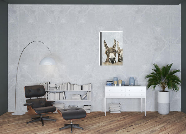 Homeroots Cute Donkeys Canvas Unframed Print Wall Art  Polyester 398962