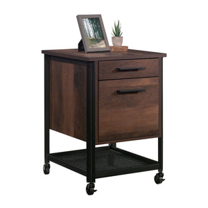 English Elm Pedestal File Cabinet Antique Dark Oak – Compact Engineered Wood with Locking Casters, Letter-File Ready (38.9" x 24") B356P354444