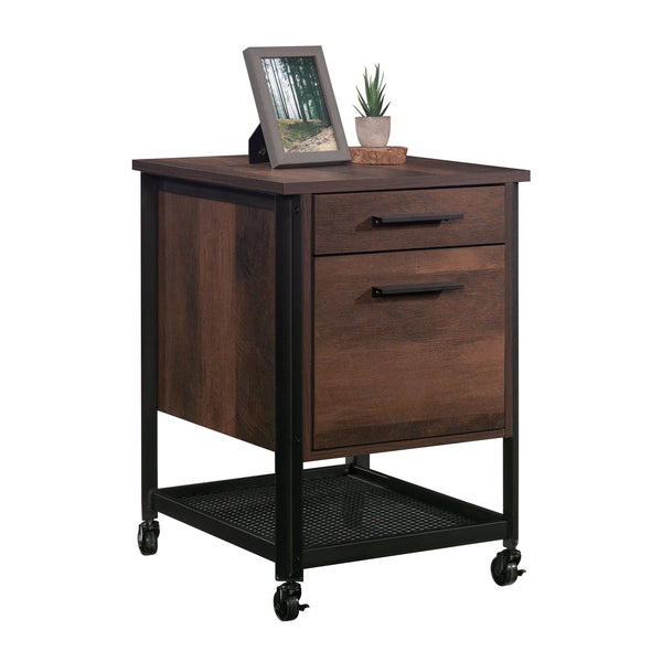 English Elm Pedestal File Cabinet Antique Dark Oak – Compact Engineered Wood with Locking Casters, Letter-File Ready (38.9" x 24") B356P354444
