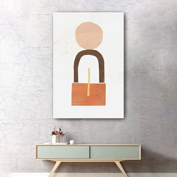 HomeRoots Abstract Orange Shapes Canvas Art – Modern Minimalist Wall Décor for Living Spaces & Offices 16"x24" 398966