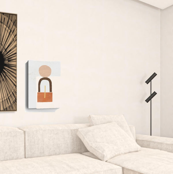 HomeRoots Abstract Orange Shapes Canvas Art – Modern Minimalist Wall Décor for Living Spaces & Offices 16"x24" 398966