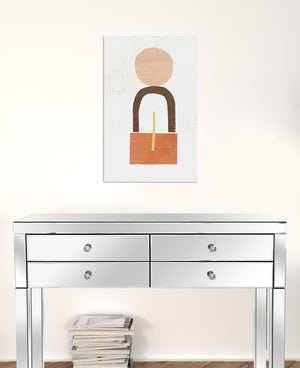 HomeRoots Abstract Orange Shapes Canvas Art – Modern Minimalist Wall Décor for Living Spaces & Offices 16"x24" 398966