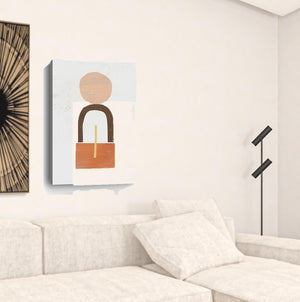 HomeRoots Abstract Orange Shapes Canvas Art – Modern Minimalist Wall Décor for Living Spaces & Offices 24"x36" 398967
