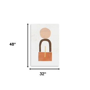 HomeRoots Abstract Orange Shapes Canvas Art – Modern Minimalist Wall Décor for Living Spaces & Offices 32"x48" 398968