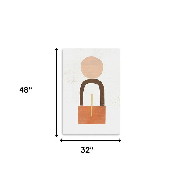 HomeRoots Abstract Orange Shapes Canvas Art – Modern Minimalist Wall Décor for Living Spaces & Offices 32"x48" 398968