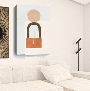 HomeRoots Abstract Orange Shapes Canvas Art – Modern Minimalist Wall Décor for Living Spaces & Offices 32"x48" 398968