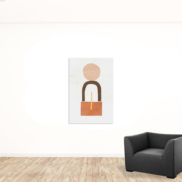 HomeRoots Abstract Orange Shapes Canvas Art – Modern Minimalist Wall Décor for Living Spaces & Offices 32"x48" 398968