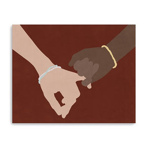 HomeRoots 24" Pinky Swear Friendship Promise Canvas Art - Heartfelt Unframed Decor for Your Space & Gifts 24"x30" 398970