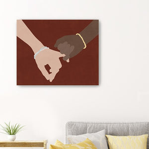 HomeRoots 24" Pinky Swear Friendship Promise Canvas Art - Heartfelt Unframed Decor for Your Space & Gifts 24"x30" 398970