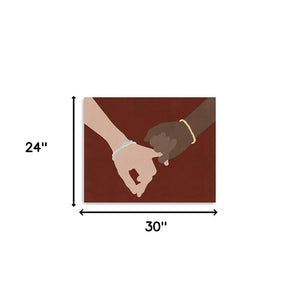 HomeRoots 24" Pinky Swear Friendship Promise Canvas Art - Heartfelt Unframed Decor for Your Space & Gifts 24"x30" 398970