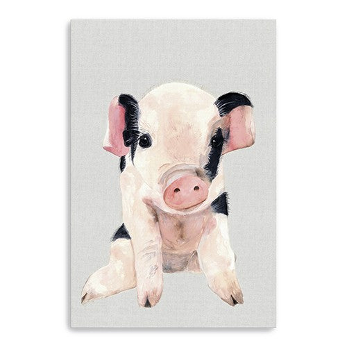 Homeroots Cute Pink Piglet Unframed Print Wall Art  Polyester 398985
