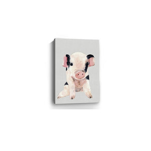 Homeroots Cute Pink Piglet Unframed Print Wall Art  Polyester 398985
