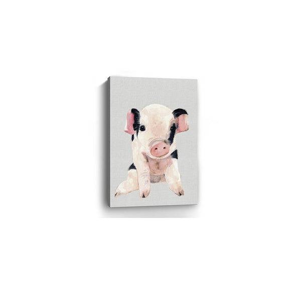 Homeroots Cute Pink Piglet Unframed Print Wall Art  Polyester 398985