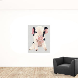 Homeroots Cute Pink Piglet Unframed Print Wall Art  Polyester 398985