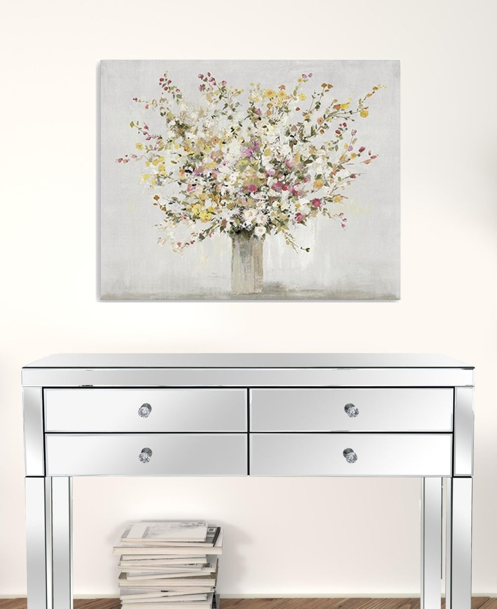 HomeRoots Large Canvas Wall Art of Colorful Wildflowers in Vase - Vibrant Floral Decor for Home or Office 24"x30" 398990