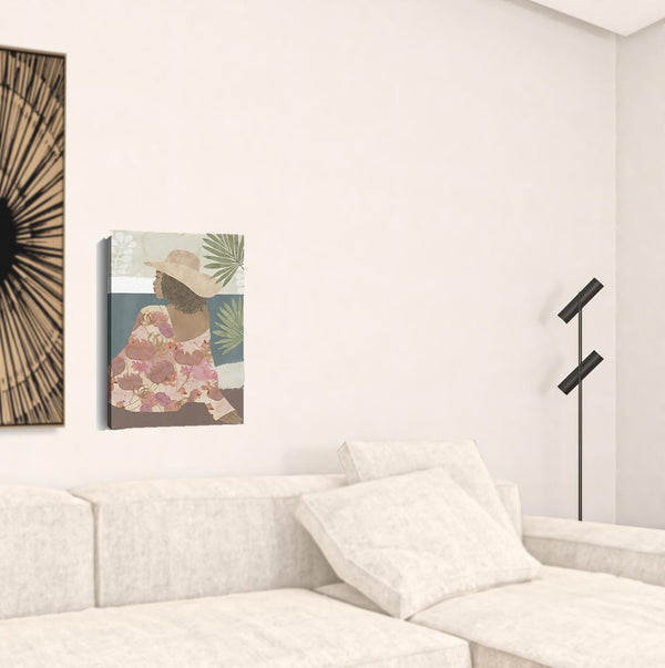 Homeroots Bohemian Terracotta Lady Unframed Print Wall Art  Polyester 398995