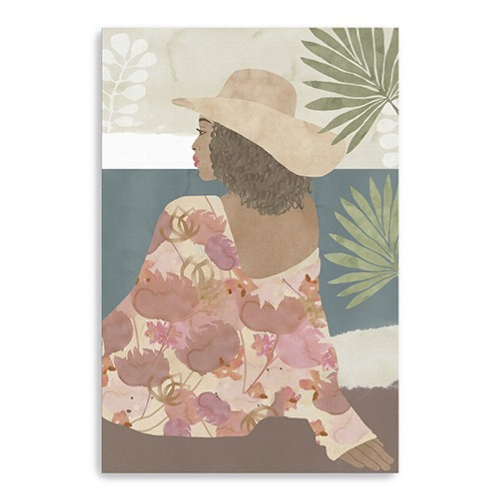 HomeRoots Bohemian Terracotta Lady Canvas Art - Unframed Wall Decor for Modern Home Aesthetics & Charm 24"x36" 398996