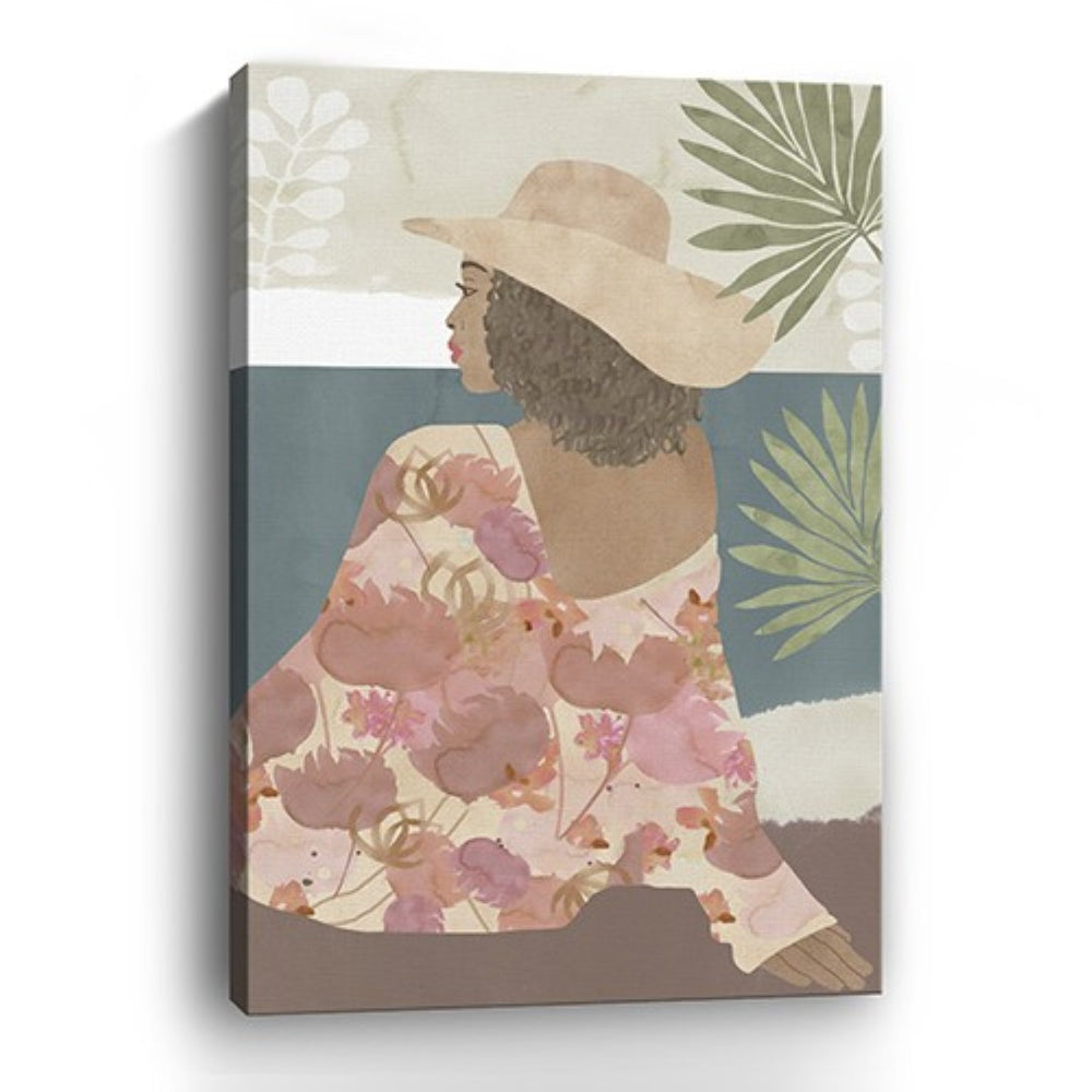HomeRoots Bohemian Terracotta Lady Canvas Art - Unframed Wall Decor for Modern Home Aesthetics & Charm 24"x36" 398996