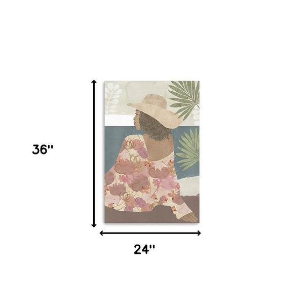 Homeroots Bohemian Terracotta Lady Unframed Print Wall Art  Polyester 398996