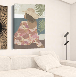 Homeroots Bohemian Terracotta Lady Unframed Print Wall Art  Polyester 398997