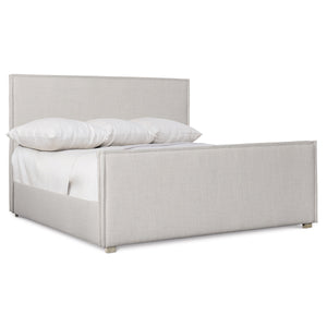 Sawyer King Panel Bed with Light Grey Upholstery