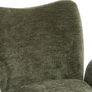 English Elm 360° 360 Swivel Accent Chair Plush Chenille Upholstered Circular Seat for Living Room Office Olive Green W2901P463507