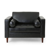 Christopher Knight Home® - Noble House - Malinta Contemporary Tufted Club Chair, Midnight Black and Espresso