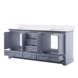 English Elm Dark Grey Double Bath Vanity 72 in W x 22 in D with Cultured Marble Top, Solid Wood, Soft-Close Storage Designed for Durability and Easy Installation B2731P258393