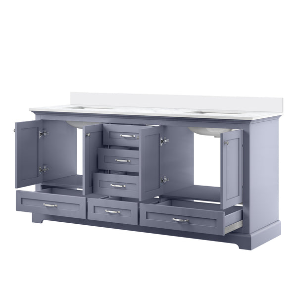 English Elm Dark Grey Double Bath Vanity 72 in W x 22 in D with Cultured Marble Top, Solid Wood, Soft-Close Storage Designed for Durability and Easy Installation B2731P258393