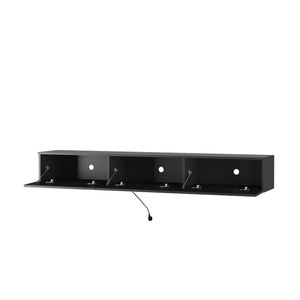 English Elm Floating 67" Wall TV Stand with 16-Color LEDs, Cable Management, 100lb Load, Modern Floating Shelf W1321P220184